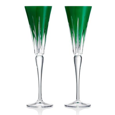 Waterford New Year Flutes Firework Set of 2 Green 1072478, 701587482097