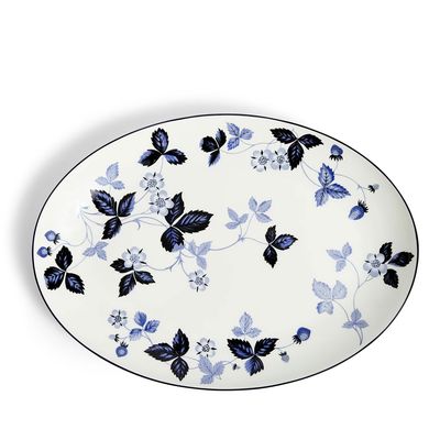 Wedgwood Wild Strawberry Inky Blue Oval Serving Plate 29.8Cm 11.7 Inch 1074262, 701587484022