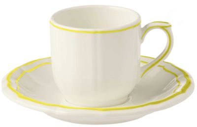 Gien France Filet Citron Espresso Saucer, 1833SCAF22, 840769065069