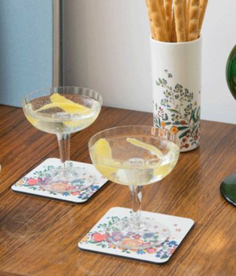 Gien France Poesie Acrylic Coasters Set of 4, 8009PODV01, 3660838032399