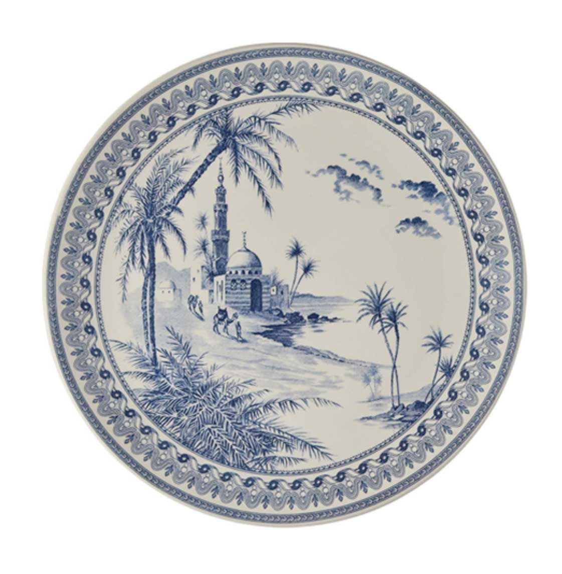 Gien France Les Depareillees Blue Cake Platter, 1849BPGB03, 3660838028187