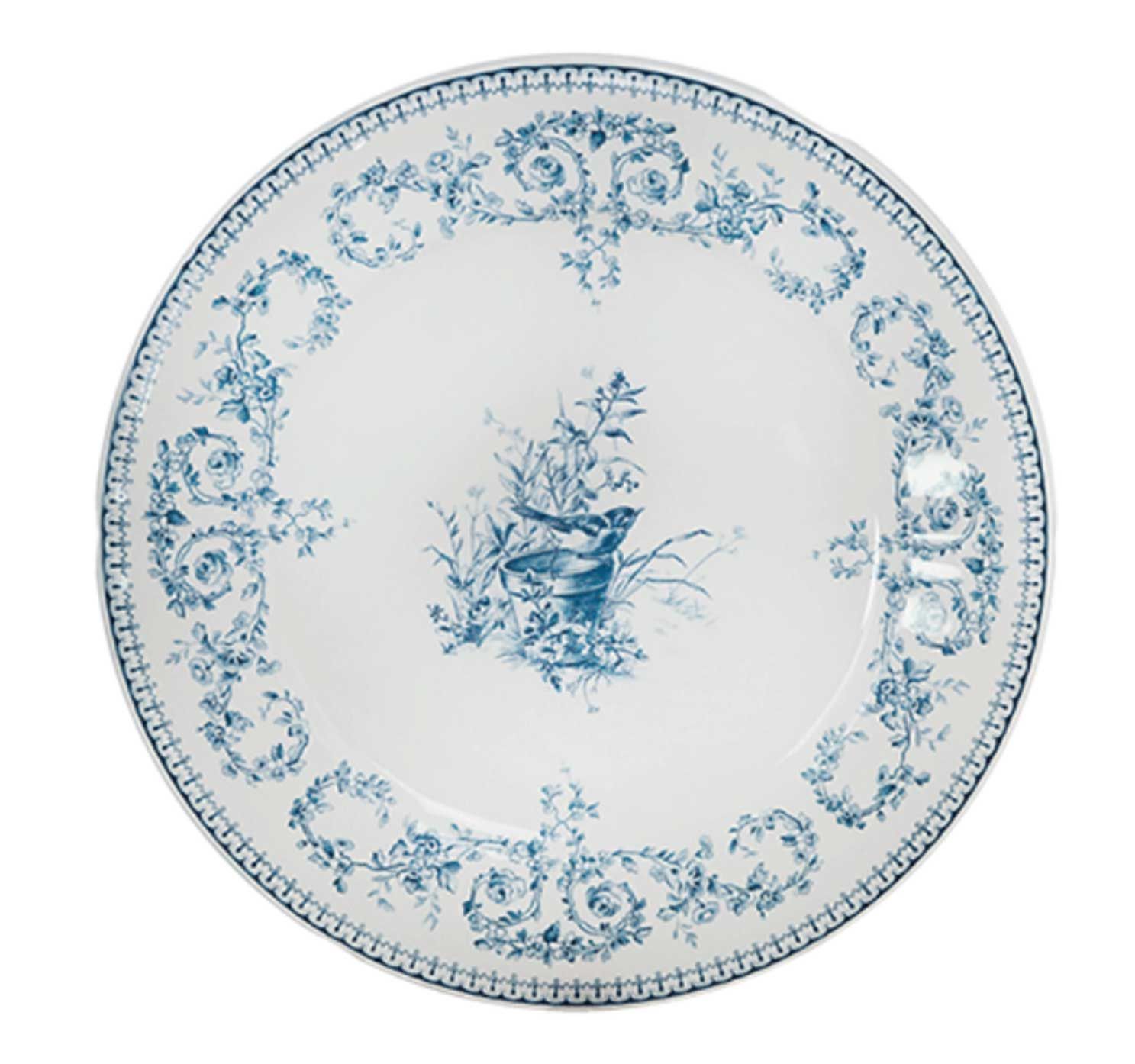 Gien France Les Depareillees Blue Dinner Plates Oiseau Set of 4, 1849B4M326, 3660838022345