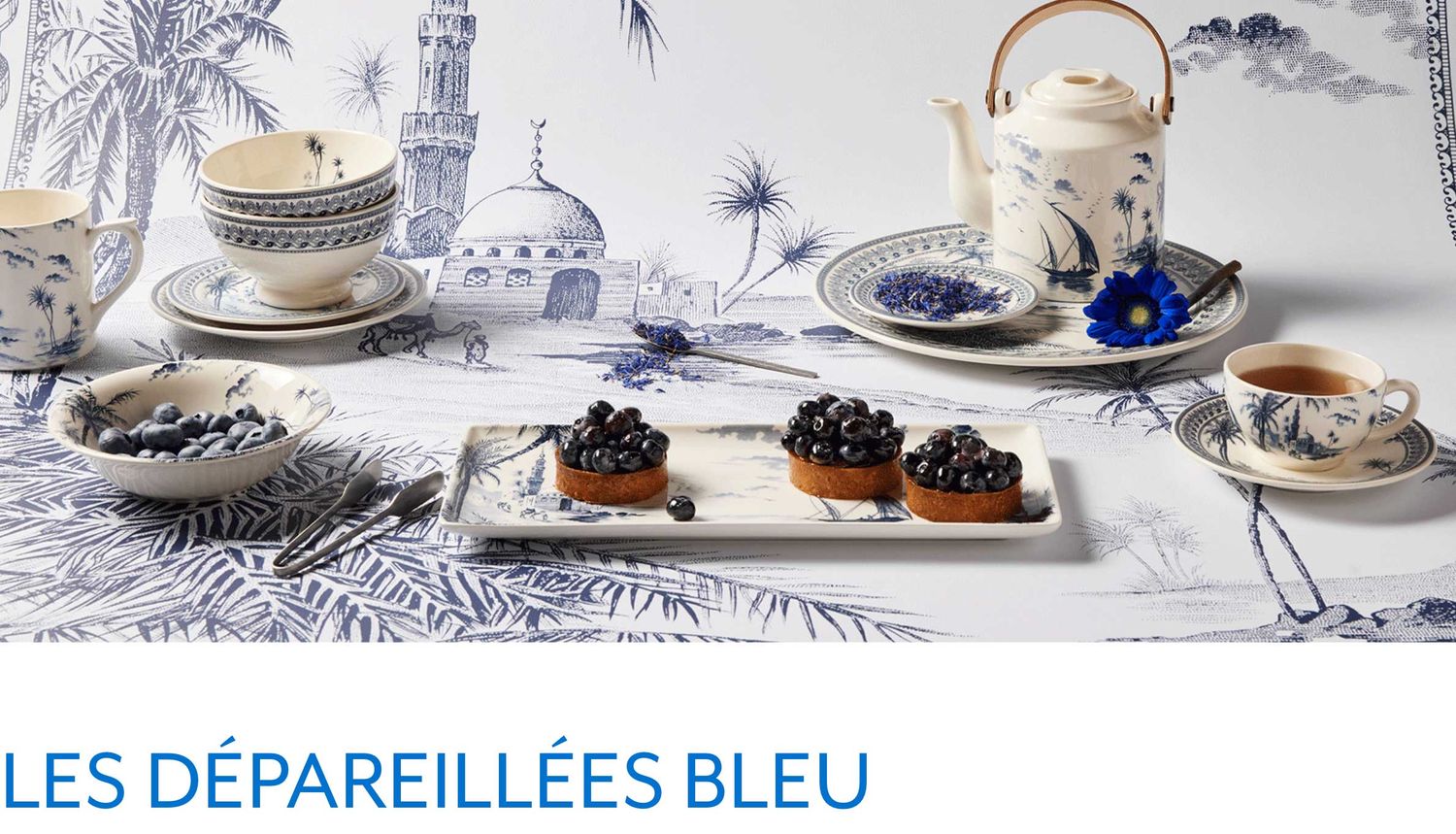 Gien France Les Depareillees Blue Coaster Blason, 1849DBO420, 3660838011530