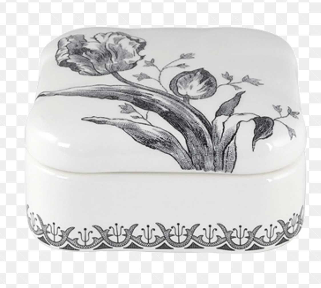 Gien France Tulipes Square Candy Box, 1701CBLC00, 3660838031842