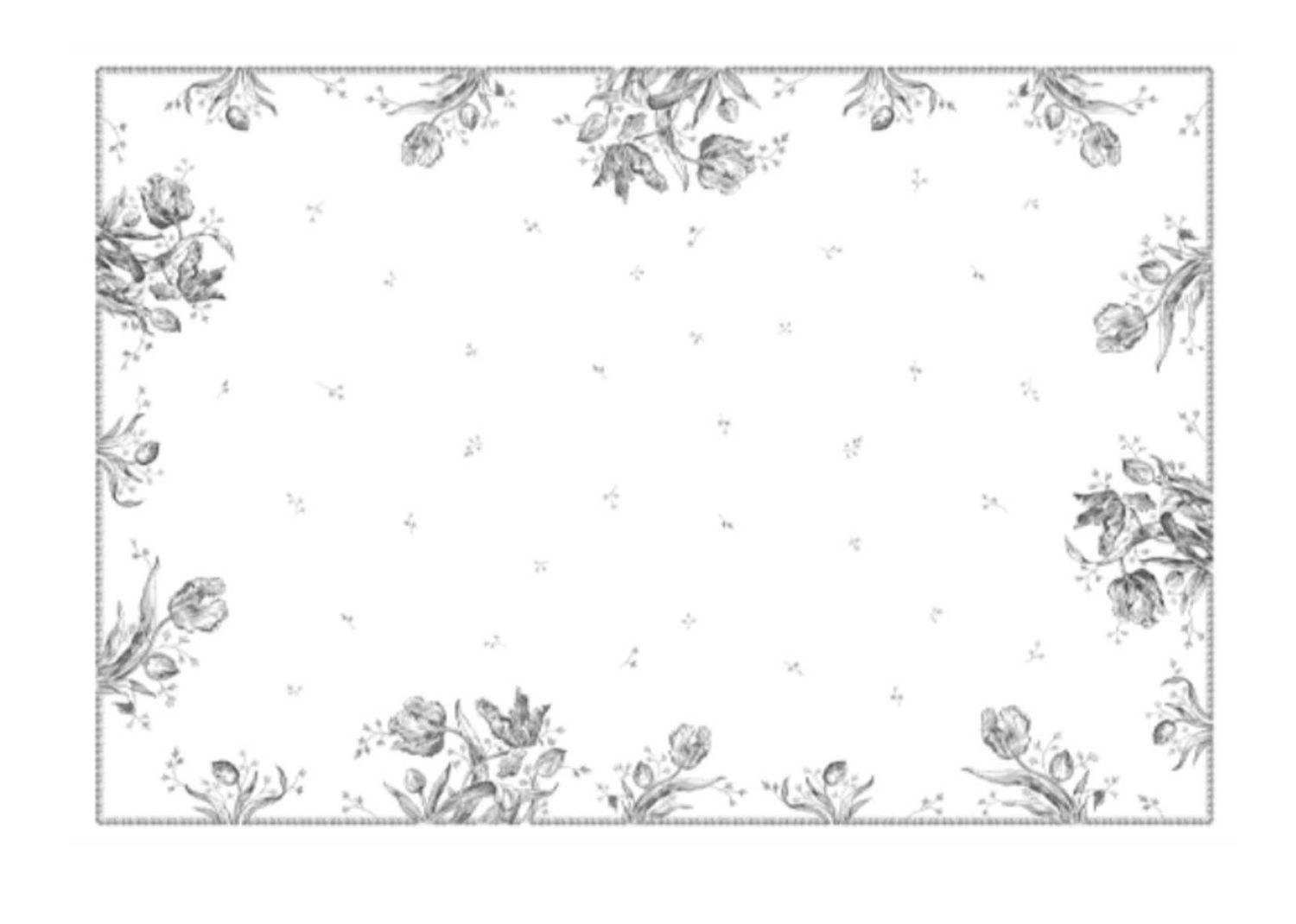 Gien France Tulipes Rectangular Tablecloth, 8010TU2500, 3660838031682
