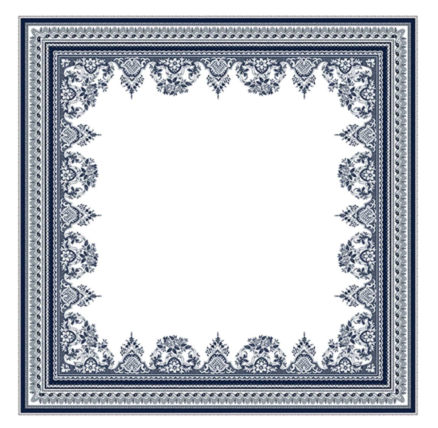 Gien France Les Depareillees Blue Square Tablecloth, 8010DB1700, 3660838029580