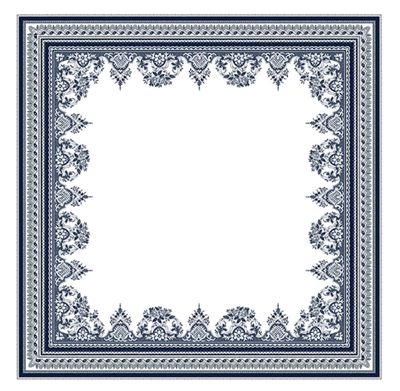 Gien France Les Depareillees Blue Square Tablecloth, 8010DB1700, 3660838029580