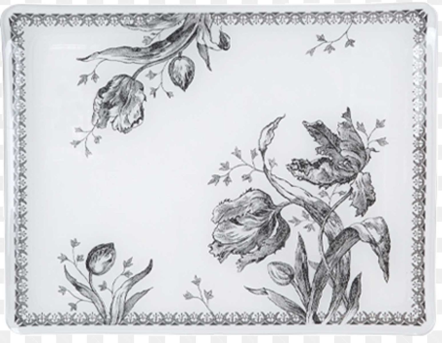 Gien France Tulipes Acrylic Serving Tray Small, 8009TUPMPL, 3660838031989