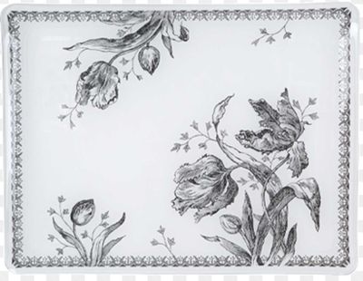 Gien France Tulipes Acrylic Serving Tray Small, 8009TUPMPL, 3660838031989