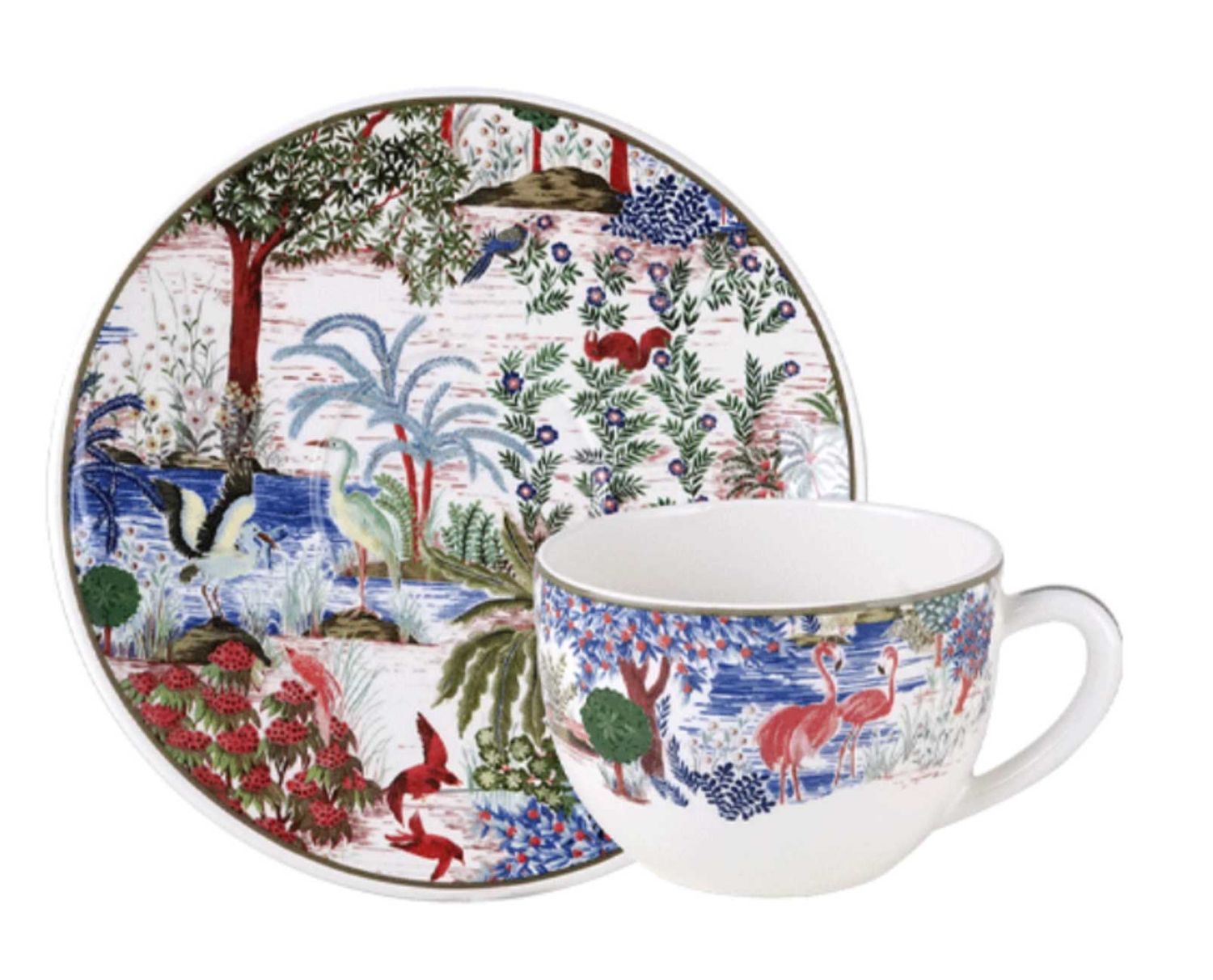 Gien France Le Jardin Du Palais Jumbo Cup &amp; Saucer, 18531PTJ01, 3660838028699