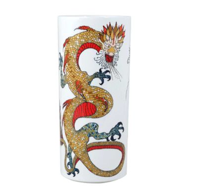 Gien France La Prestic Ouiston Cylinder Vase Dragon, 1861CVD200, 3660838029955