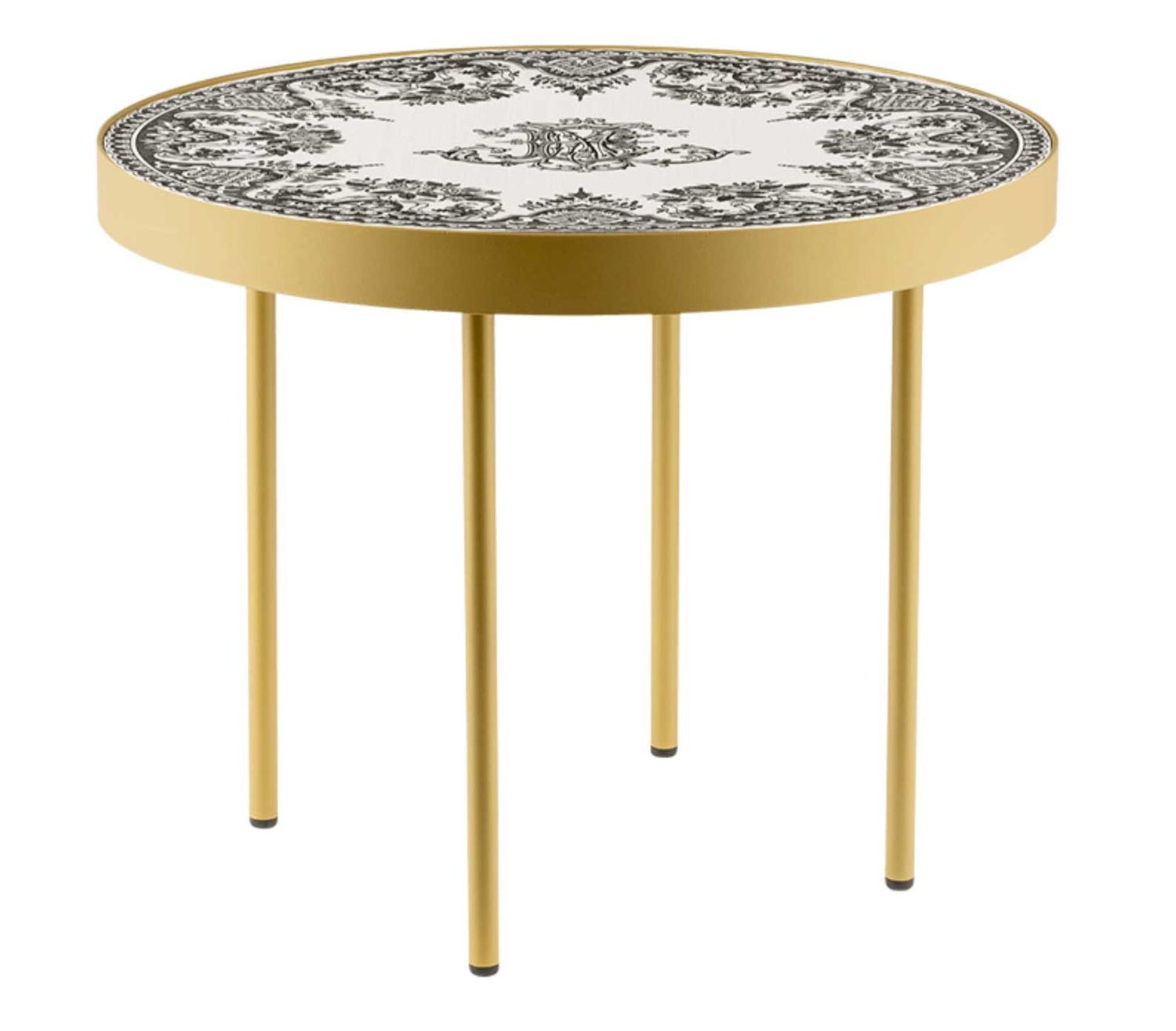 Gien France Les Depareillees Green Coffee Table Gold Monogrammes, 1841CTD103, 3660838025544