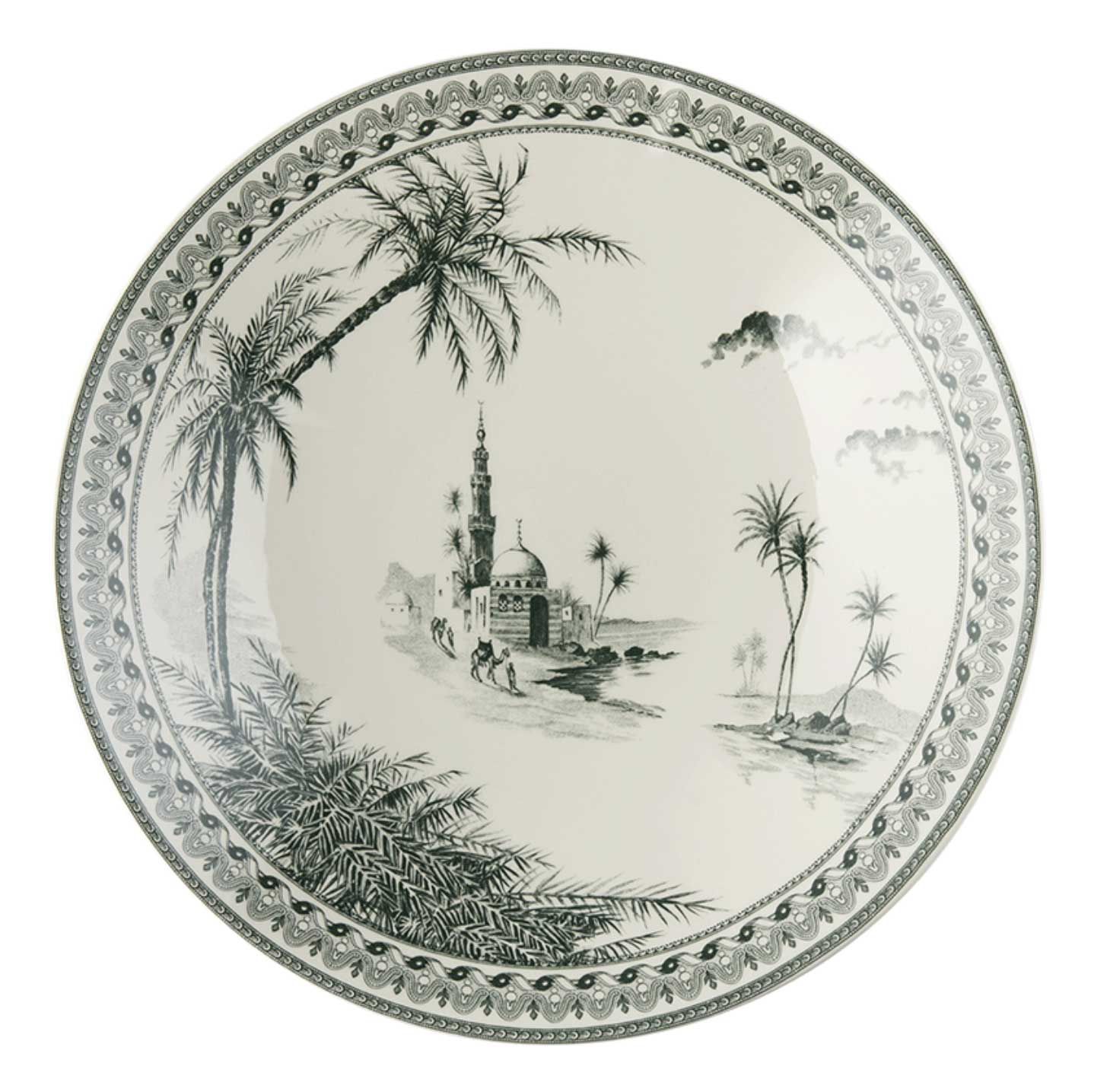 Gien France Les Depareillees Green Pasta Bowl, 1841CPGO99, 3660838030333