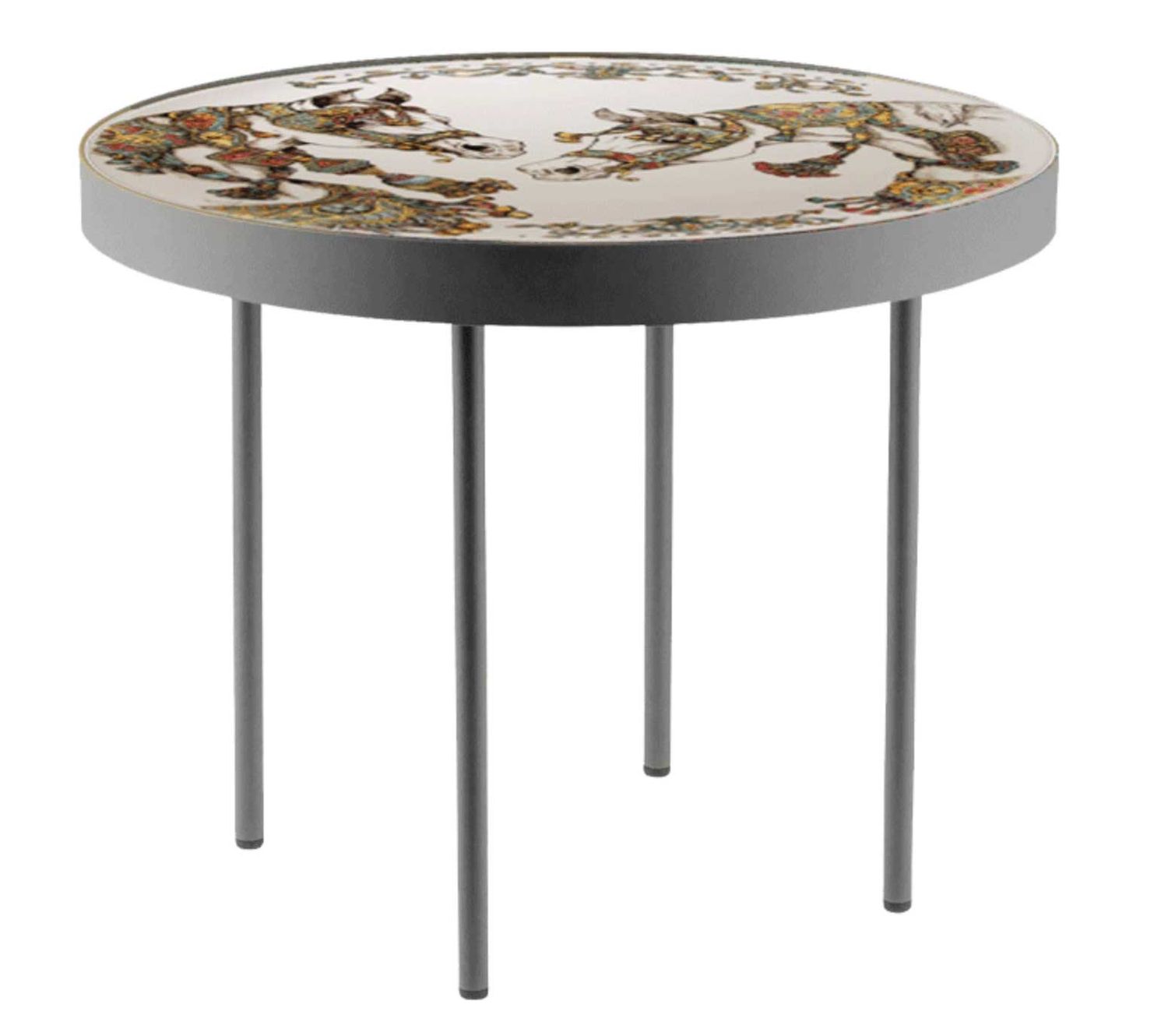 Gien France Chevaux Du Vent Coffee Table Black, 1771CTAA03, 3660838025667