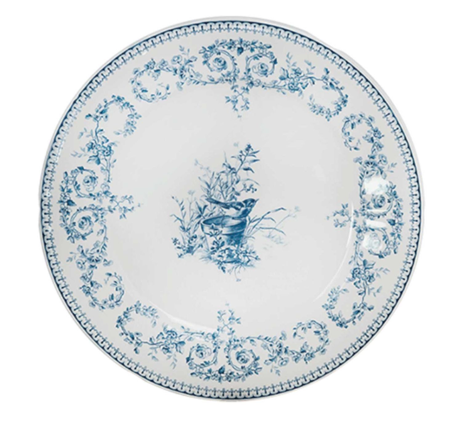 Gien France Les Depareillees Blue Dinner Plate Monogramme, 1849AME226, 3660838011318