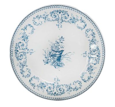 Gien France Les Depareillees Blue Dinner Plate Monogramme, 1849AME226, 3660838011318