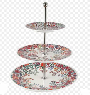 Gien France Poesie Three-Tier Cake Stand, 1855SEMU26, 3660838032252