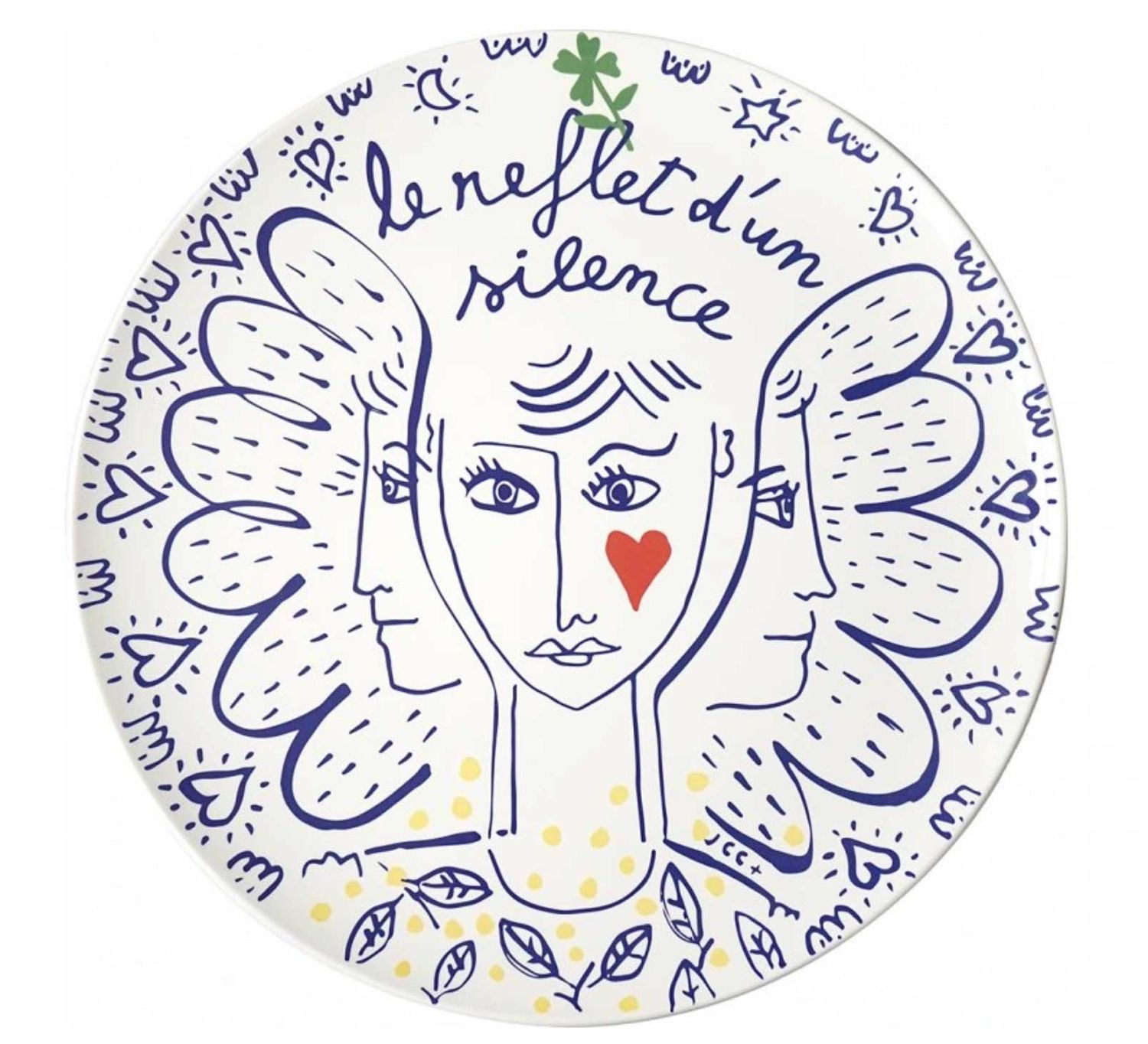 Gien France Archipel Sentimental Large Wall Platter Reflet DUn Silence, 1860CF1203, 3660838031408