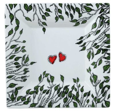 Gien France La Prestic Ouiston Square Candy Tray Xl Heart, 1861C1X101, 3660838029856