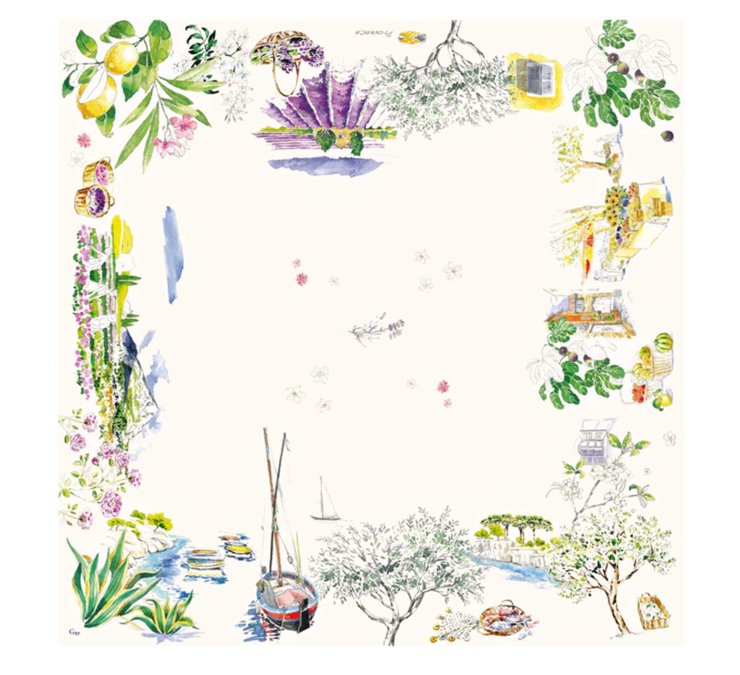 Gien France Provence Square Tablecloth, 8010PR1700, 3660838027203