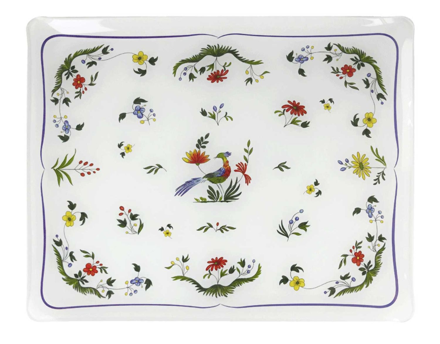 Gien France Oiseaux De Paradis Acrylic Serving Tray Large, 8009OPGMPL, 3660838025216