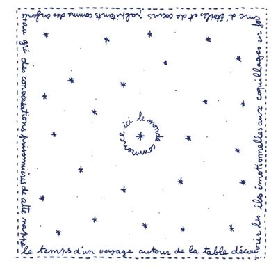 Gien France Archipel Sentimental Square Tablecloth, 8010AS1700, 3660838029146