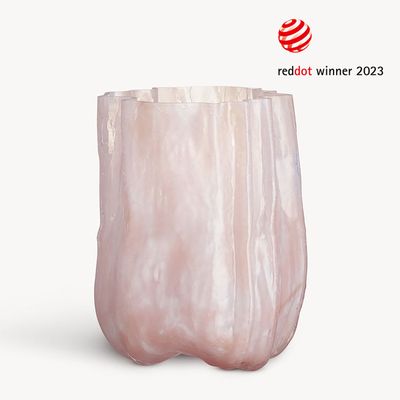 Kosta Boda Crackle Vase Pink Pearl Tall, 7042410, 7321646103232
