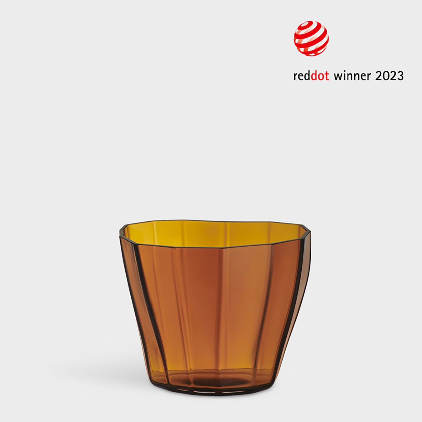 Orrefors Reed Vase Amber Low, 6540907, 7321646103188