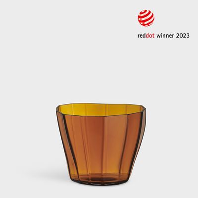 Orrefors Reed Vase Amber Low, 6540907, 7321646103188