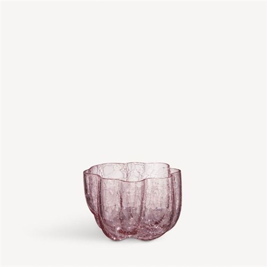 Kosta Boda Crackle Bowl Votive Pink, 7062425, 7321646109500