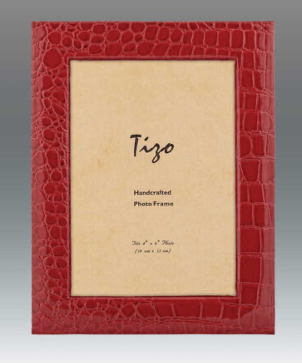 Tizo Designs 5 x 7 Inch Faux Leather Picture Frame Red, MPN: CM72RED57