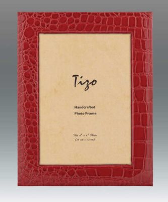 Tizo Designs 5 x 7 Inch Faux Leather Picture Frame Red, MPN: CM72RED57