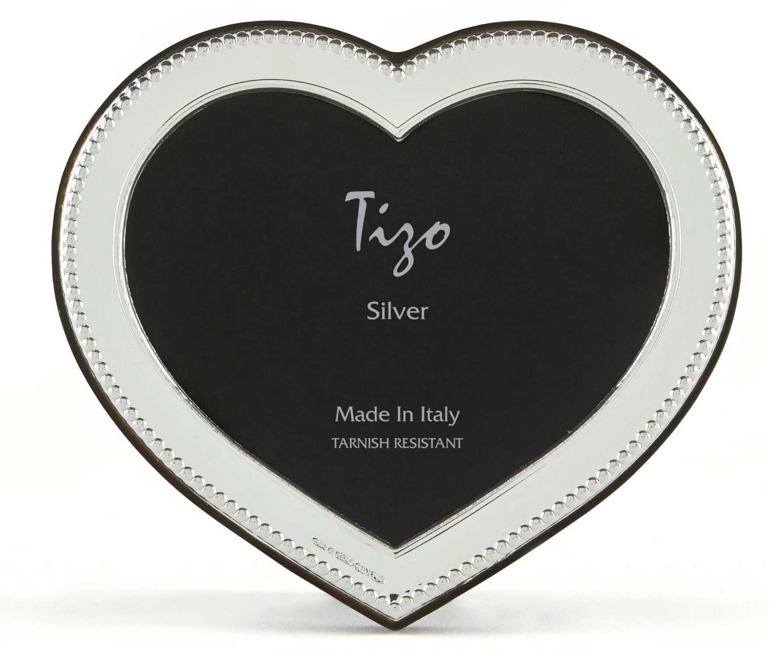Tizo Designs 3.5 x 4.25 Inch Silverplate Picture Frame Heart Beaded, MPN: 2407-23