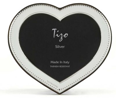 Tizo Designs 3.5 x 4.25 Inch Silverplate Picture Frame Heart Beaded, MPN: 2407-23