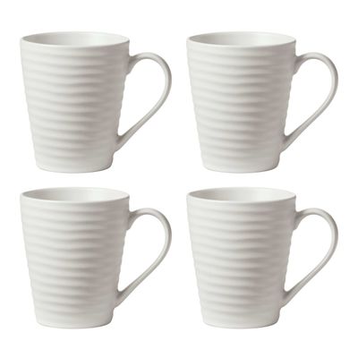 Oneida Ridge White Mugs Set of 4, MPN: 895944, UPC: 079363145192
