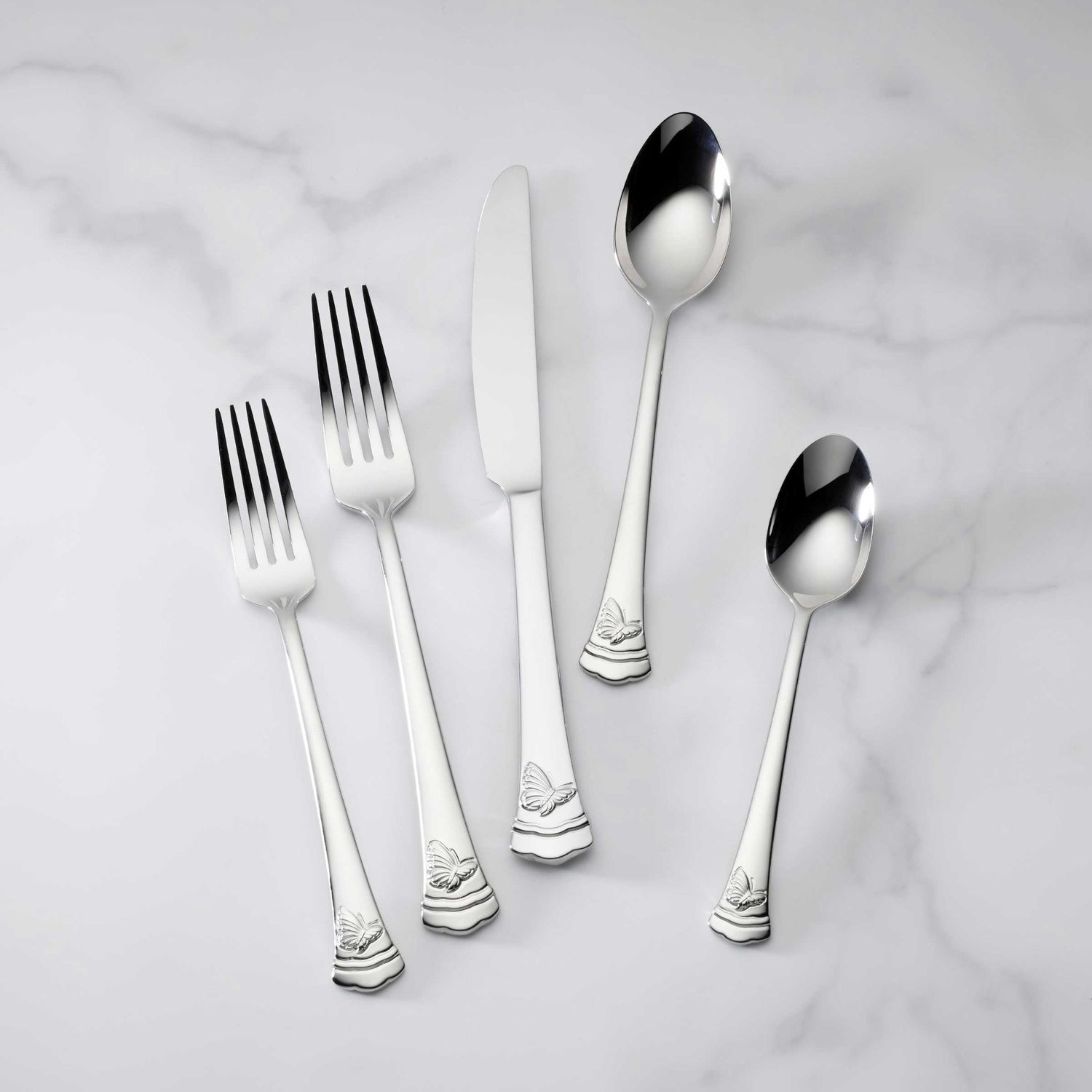 Lenox Butterfly Meadow II Mirror 65 Piece Flatware Set, MPN: 896755, UPC: 194372032582