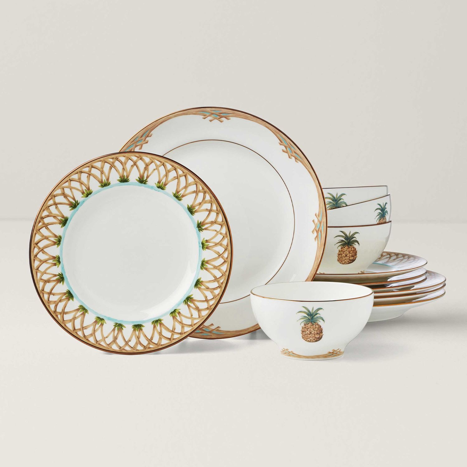 Lenox Colonial Bamboo 12 Piece Dinnerware Set, MPN: 896692, UPC: 194372032292