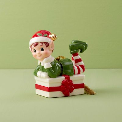 Lenox Christmas Elf On Present Ornament, MPN: 896180, UPC: 194372030571