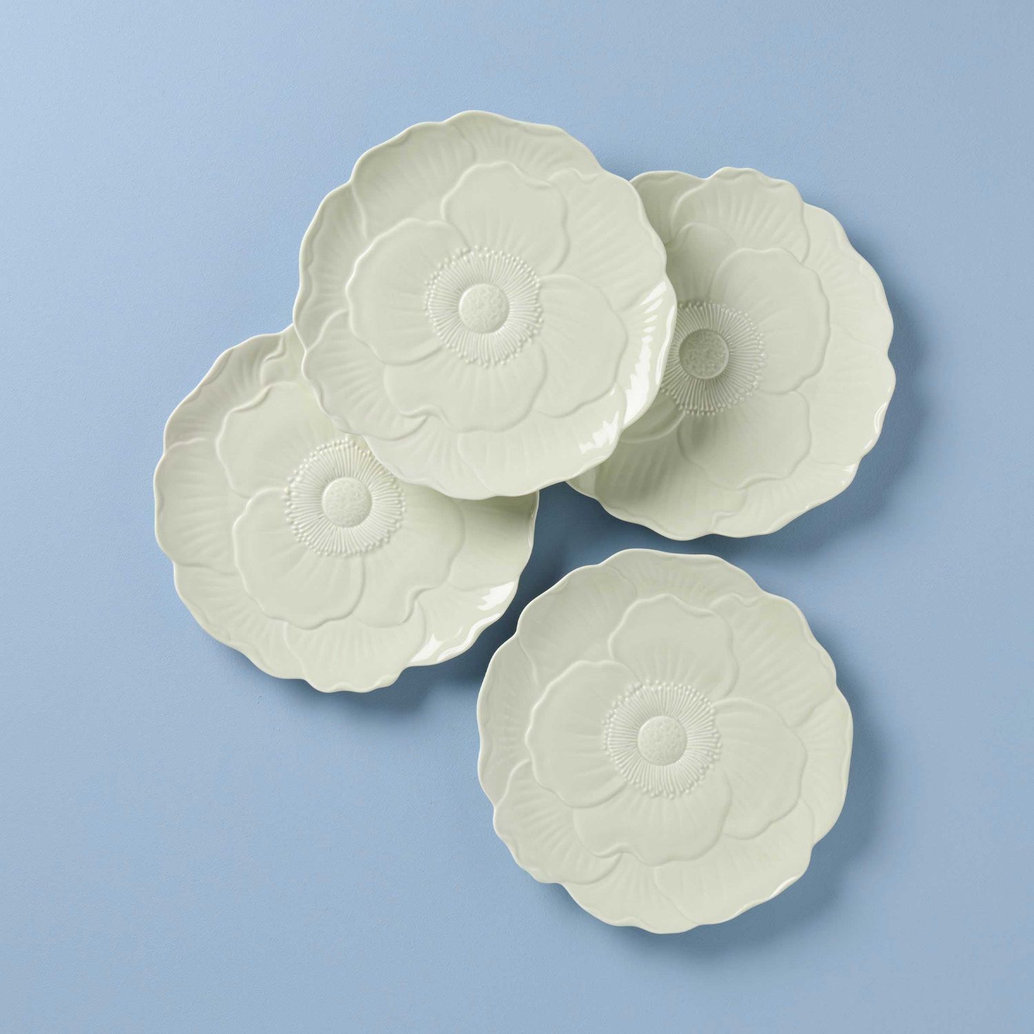 Lenox Green Floral Accent Plates Set of 4, MPN: 897161, UPC: 194372034524