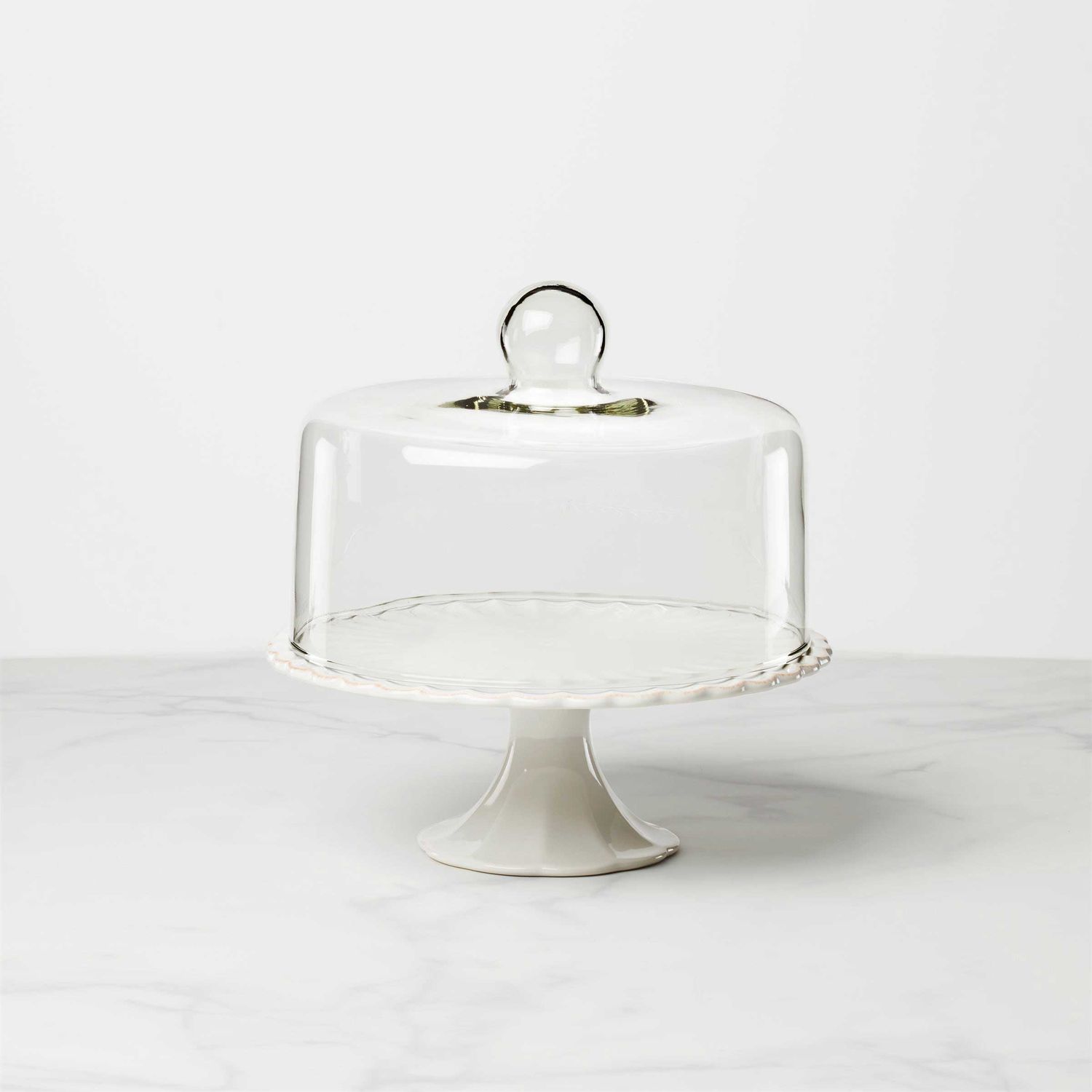 Lenox Frnch Perle Scallop Cake Plate with Dome, MPN: 896913, UPC: 194372033145