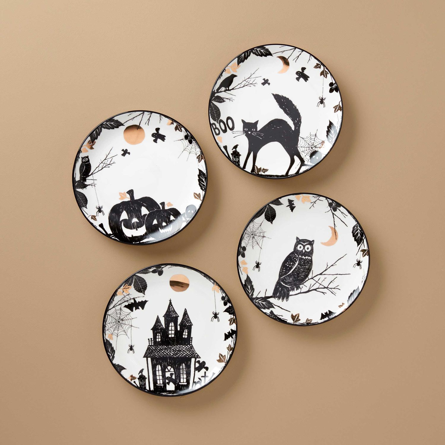 Lenox Haunted Halloween Accent Plates Set of 4, MPN: 896871, UPC: 194372032889
