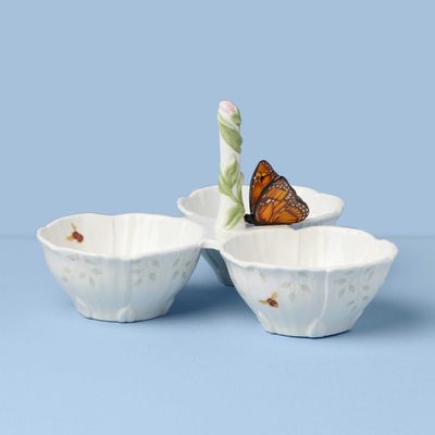 Lenox Butterfly Meadow Floral 3 Section Server, MPN: 897160, UPC: 194372034517
