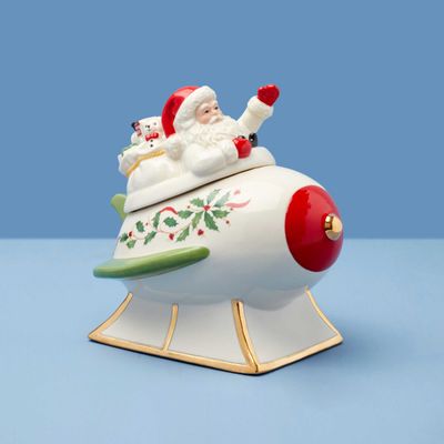 Lenox Holiday Santa Rocket Cvrd Candy Dish, MPN: 896500, UPC: 194372031622