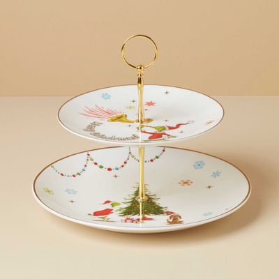 Lenox Merry Grinchmas 2 Tiered Server, MPN: 897085, UPC: 194372033893