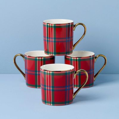 Lenox Holiday Red Tartan Mug Set of 4, MPN: 896685, UPC: 194372032223
