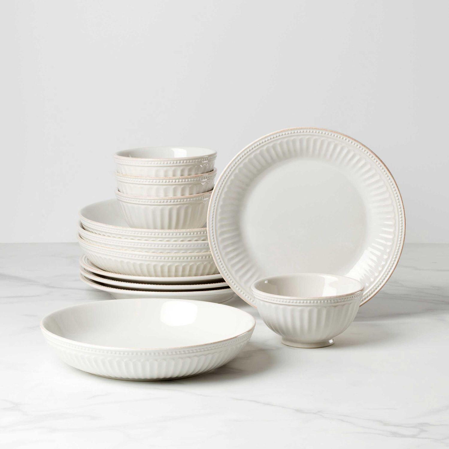 Lenox French Perle Groove 12 Piece Dinnerware Set , MPN: 897388, UPC: 194372036344