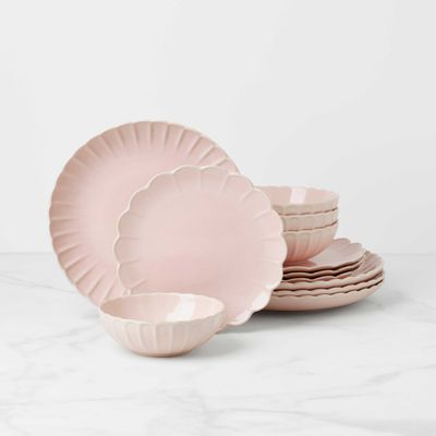 Lenox French Perle Scallop Blush 12 Piece Dinnerware Set, MPN: 896912, UPC: 194372033138