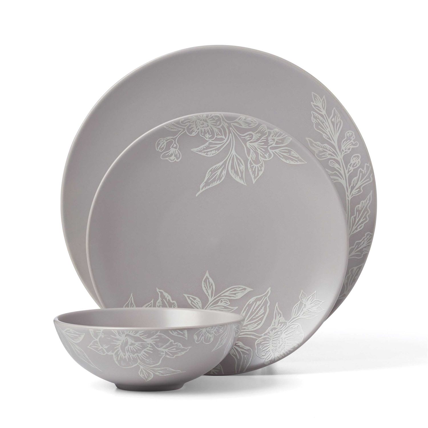 Oneida Roseto Pumice 12 Piece Dinnerware Set, MPN: 897506, UPC: 079363148636