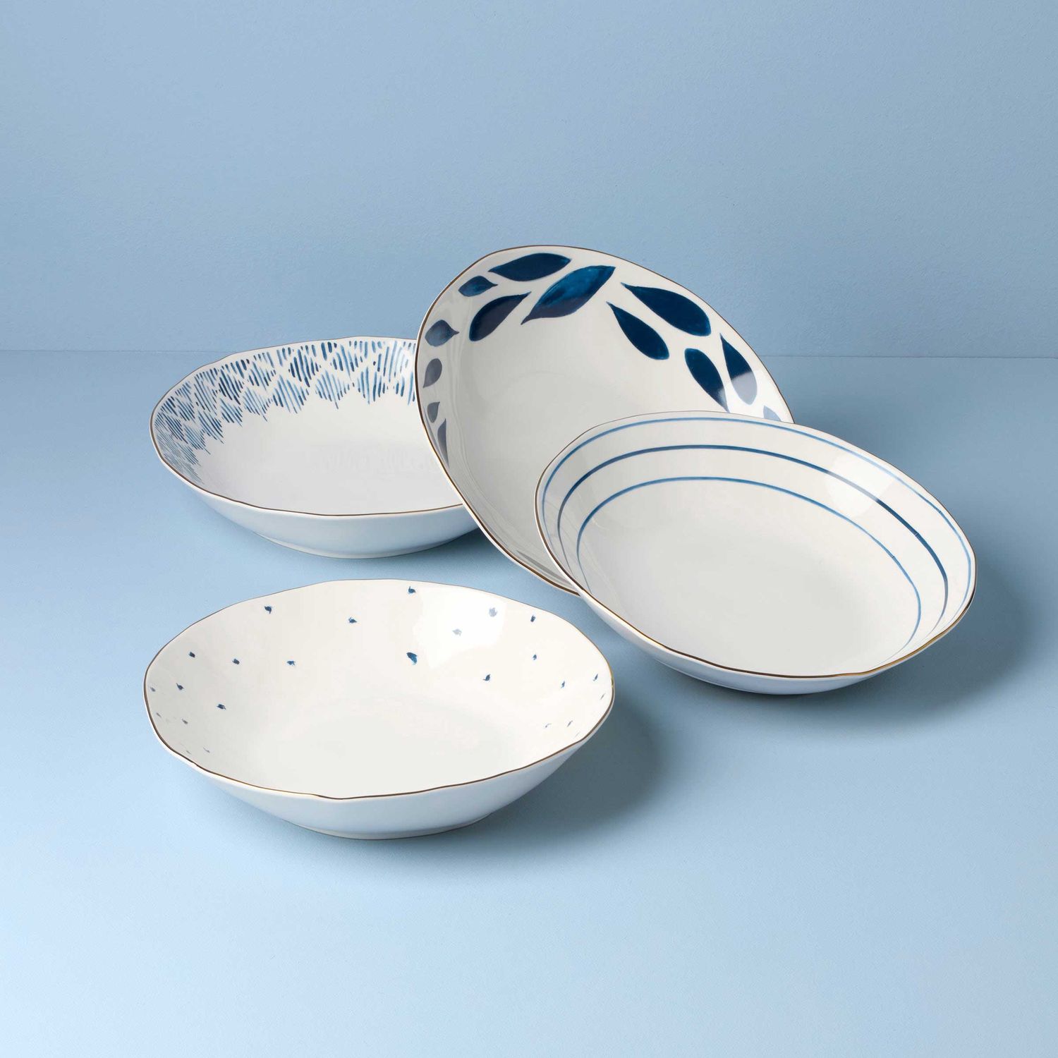 Lenox Blue Bay Dinner Bowls Assorted Set of 4, MPN: 897257, UPC: 194372035422