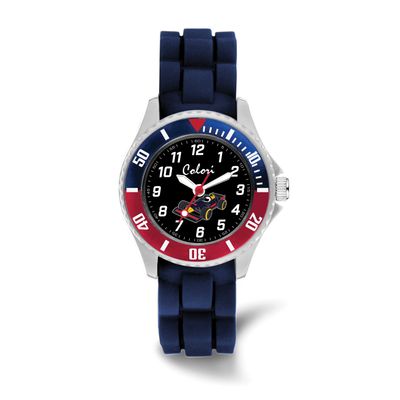 Colori Kids 30mm Race Car Dial with Blue Silicone Band Watch XWA6668